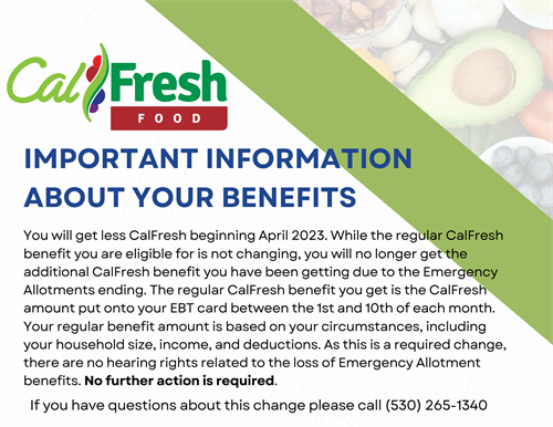 Cal Fresh Important Message