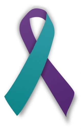 Teal and Purple ribbon